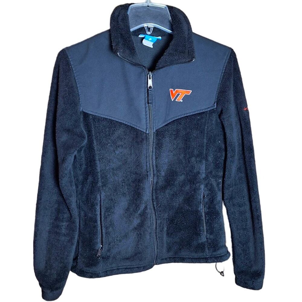 Columbia Black Fleece Jacket with Orange VT Logo